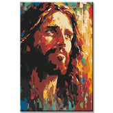 Colored Jesus Portrait Painting by Numbers